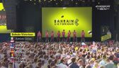 Bahrain Victorious z Kamilem Gradkiem podczas prezentacji zespołów Tour de France 2022