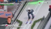 Skok Piotra Żyły w 1. serii konkursu na małej skoczni podczas MŚ w Oberstdorfie